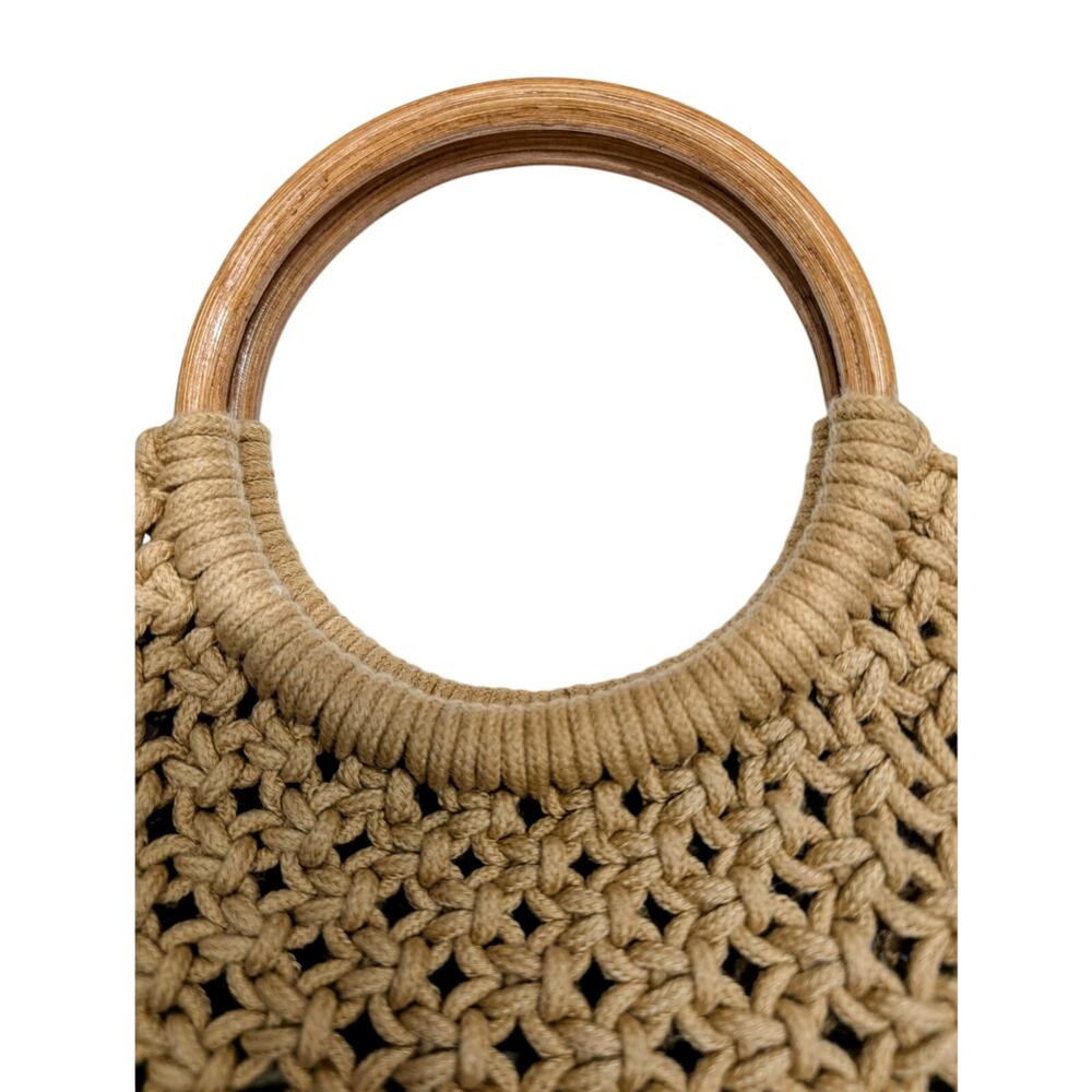 Crown Vintage NWT Woven Macramé Crossbody Tote Bag Boho - Picture 6 of 6